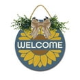 thumbnail image 1 of Eveokoki Door Sign Wood Decor - WelcomeWall Decor - Wooden Door Hangers Wreath with Bow for Home Decorations Indoor Party Supplies, 1 of 5