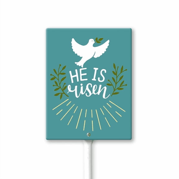 Eveokoki Easter Decorations Outdoor Easter He Is Risen Yard Decor Religious Easter Yard Signs Waterproof Christian Cross Lawn Stakes for Outside Church Home Garden Porch Party Supplies