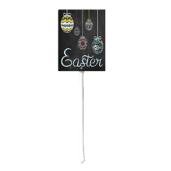 Eveokoki Easter Yard Signs Decorations Outdoor Easter Chalk Eggs Yard Stake Signs Easter Lawn Décor for Easter Hunt Game, Party Supplies DÈcor, Easter Props 21.6"