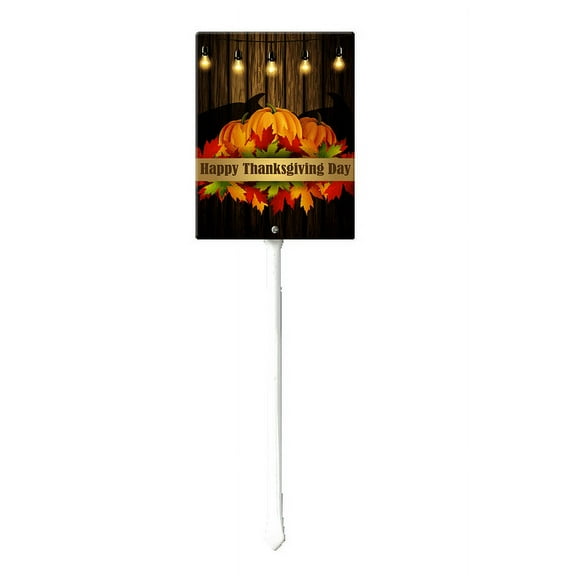 Eveokoki Fall Harvest Aluminum Happy Thanksgiving Day Stakes Yard Decorations 21.6''H, Home Garden Patio Lawn Yard Decor Fall Harvest Thanksgiving Outdoor Decorations