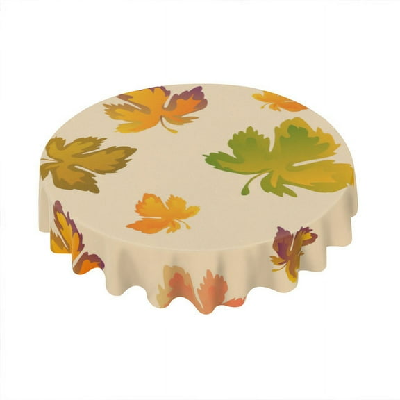 Eveokoki Fall Round Tablecloth,Harvest Tablecloth 60 inch,Autumn Leaves Indoor or Outdoor Holiday Table Harvest Fall Decorations for Home,Dinner