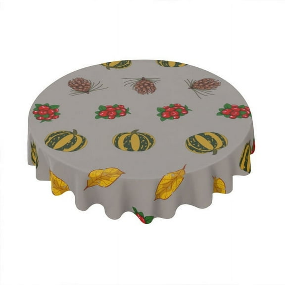 Eveokoki Fall Round Tablecloth,Harvest Tablecloth 60 inch,Autumn Season Indoor or Outdoor Holiday Table Harvest Fall Decorations for Home,Dinner