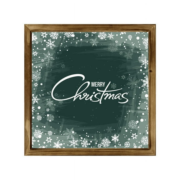 Eveokoki Farmhouse Wall Decor Signs For Christmas Decorations - Rustic 12” Wood Christmas Snowflakes Picture Frame - Easy To Hang Indoor Holiday Decor For Your Home