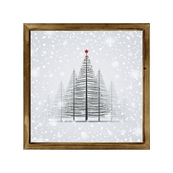 Eveokoki Farmhouse Wall Decor Signs For Christmas Decorations - Rustic 16” Wood Happy Christmas Picture Frame - Easy To Hang Indoor Holiday Decor For Your Home