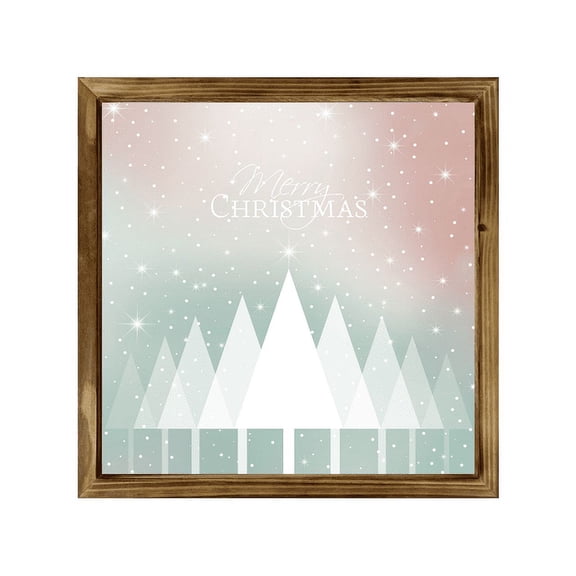 Eveokoki Farmhouse Wall Decor Signs For Christmas Decorations - Rustic 8” Wood Christmas Tree Picture Frame - Easy To Hang Indoor Holiday Decor For Your Home