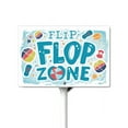 thumbnail image 1 of Eveokoki Flip Flop Zone Aluminum Sign Funny Pool Signs With Stake Beach House Decor Vintage Pool Tropical Beach Patio Decoration 12"x8" Beach Signs for Home Decor, 1 of 6