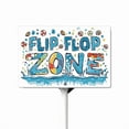 thumbnail image 1 of Eveokoki Flip Flop Zone Aluminum Sign Funny Pool Signs With Stake Beach House Decor Vintage Pool Tropical Beach Patio Decoration 12"x8" Beach Signs for Home Decor, 1 of 1