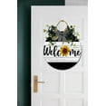 thumbnail image 1 of Eveokoki Front Door Porch Decorations Sunflower Welcome Door Hanging Sign 11 inch Wooden Wall Sign, Rustic Holiday Wreath Decor for Front Door Porch Home Window Wall Farmhouse Decorations, 1 of 5