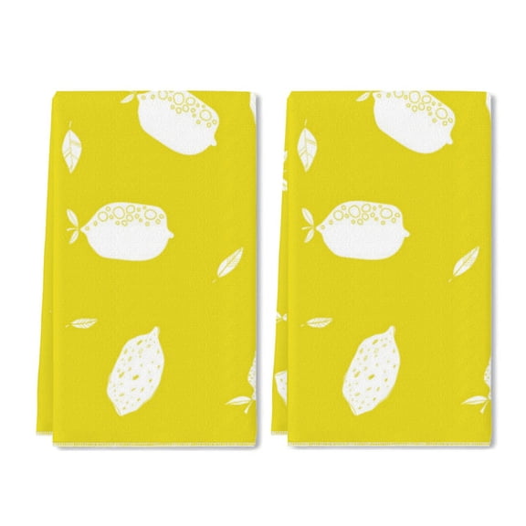 Eveokoki Fruit Kitchen Towels Dish Towels, 16 x 24 Inch Lemons Ultra Absorbent Drying Cloth Tea Towels for Cooking Baking Set of 2