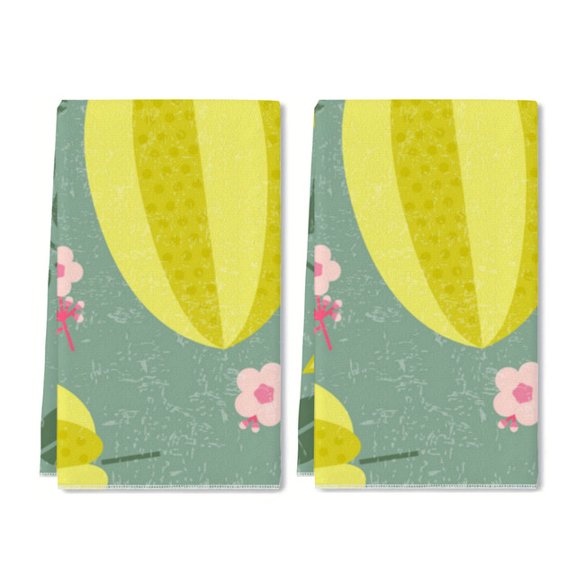Eveokoki Fruit Kitchen Towels Dish Towels, 16 x 24 Inch Star Fruit Ultra Absorbent Drying Cloth Tea Towels for Cooking Baking Set of 2