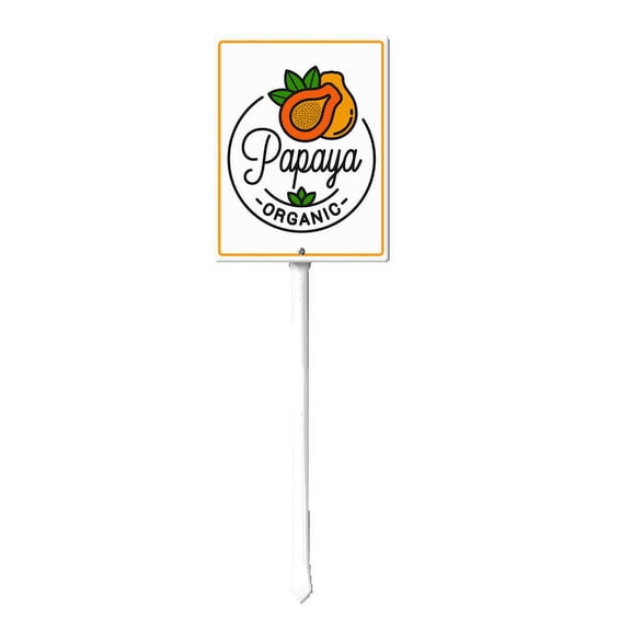 Eveokoki Fruit Signs For Garden With Stake Papaya Yard Sign Vegetable Garden Label Stakes Plant Markers For Outdoor Plants Waterproof 6x4.6inch Nursery Garden Fruit Outdoor Sign