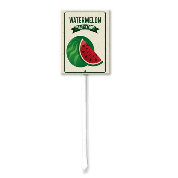 Eveokoki Fruit Signs For Garden With Stake Watermelon Yard Sign Vegetable Garden Label Stakes Plant Markers For Outdoor Plants Waterproof 6x4.6inch Nursery Garden Fruit Outdoor Sign