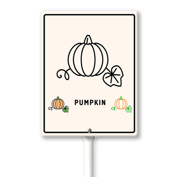 Eveokoki Garden Signs For Vegetables With Stake Pumpkin Garden Signs For Outside For Vegetables Labels For Garden Signs 4.6x6inch Flowers Funny Garden Stakes Tags Decorations