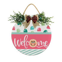 Eveokoki Gingerbread Welcome Decorations Wreath, Wooden Hanging Sign Rustic Wooden Holiday Decor for Front Door Porch Window Wall Farmhouse Indoor Outdoor Decorations 11x11Inch