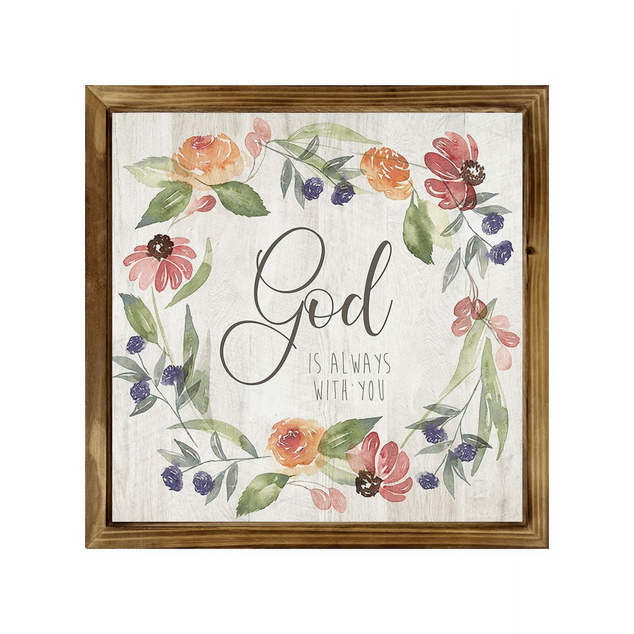 Eveokoki God Is Always Square Rustic Wood Signs,Vintage Wooden