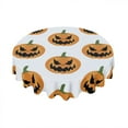 thumbnail image 1 of Eveokoki Halloween Tablecloth Halloween Pumpkin Tablecloth Washable Round Tablecloth 60 Inch Reusable Table Cloth for Home Party Dining Table Decor, 1 of 5