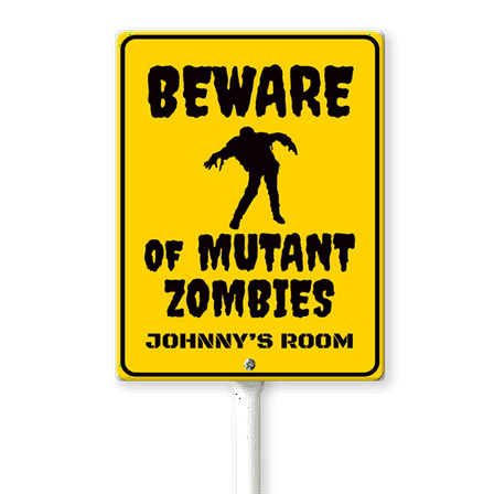 Eveokoki Halloween Yard Sign Beware Zombie Decorations Yard Signs Decorative Garden Stakes Aluminum Outdoor Lawn Signs for Halloween Party Yard Lawn Garden Decorations