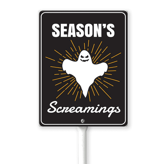 Eveokoki Halloween Yard Sign Ghost Season Screaming Decorations Yard Signs Decorative Garden Stakes Aluminum Outdoor Lawn Signs for Halloween Party Yard Lawn Garden Decorations
