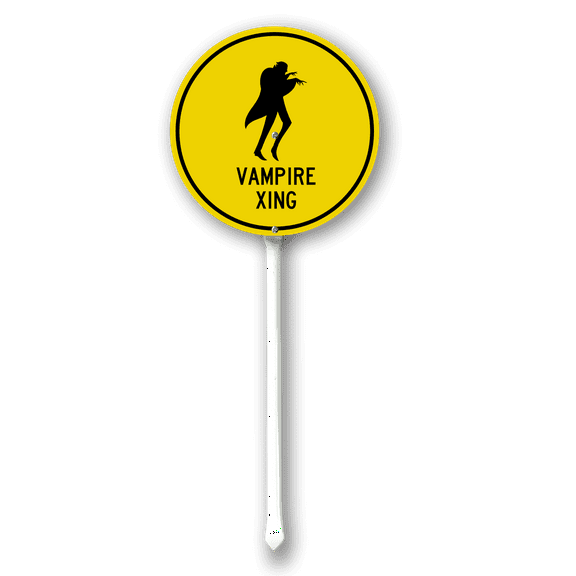 Eveokoki Halloween Yard Sign Vampire Crossing Decorations Yard Signs Decorative Garden Stakes Aluminum Outdoor Lawn Signs for Halloween Party Yard Lawn Garden Decorations