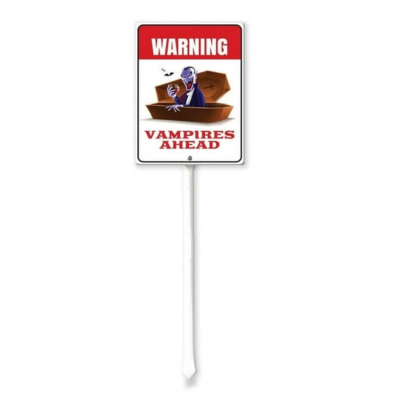 Eveokoki Halloween Yard Sign Vampires Ahead Decorations Yard Signs Decorative Garden Stakes Aluminum Outdoor Lawn Signs for Halloween Party Yard Lawn Garden Decorations