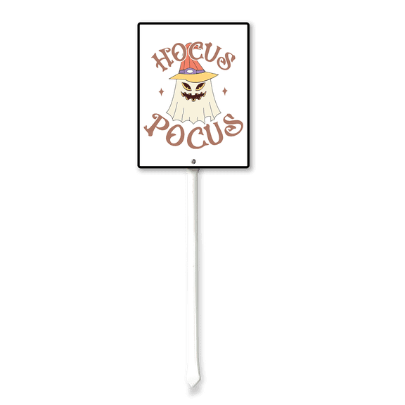 Eveokoki Halloween Yard Stake, 8x12 Inch Hocus Pocus Aluminum Sign With Stake, Outdoor Decoration Garden Lawn Driveway Yard Sign for Halloween