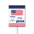 thumbnail image 1 of Eveokoki Happy New Year 2026 - Patriotic Celebration Sign With Stake Sturdy Aluminum Yard Sign 4.6x6inch Welcome New Year Garden Signs Holiday Winter House Outdoor Outside Decorations, 1 of 4