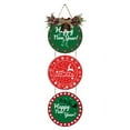 thumbnail image 1 of Eveokoki Happy New Year Decoration Wall Hanging Sign, Holiday Wreath for Front Door Rustic Burlap Wooden Christmas Ornaments for Home Window Wall Farmhouse Indoor Outdoor, 1 of 5