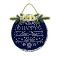 thumbnail image 1 of Eveokoki Happy New Year Door Sign Home Decor Round Wood Wreaths Wall Hanging Sign Farmhouse Porch Sign Front Door Decoration for Housewarming Gift All Seasons Holiday,11In, 1 of 5