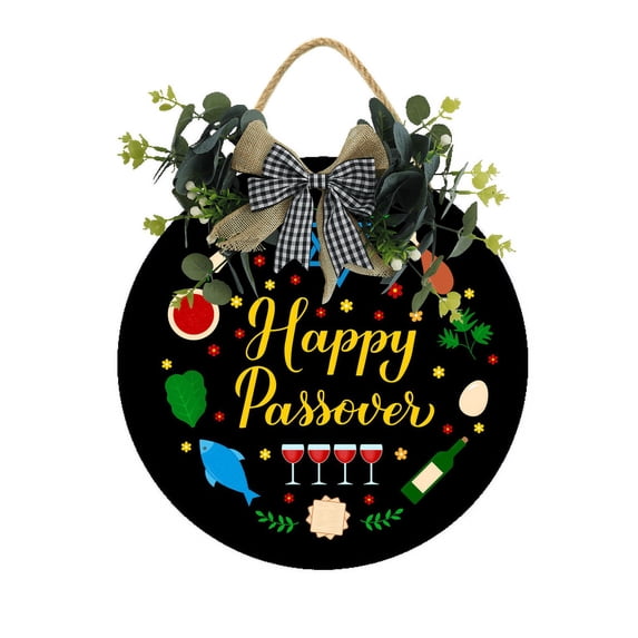 Eveokoki Happy Passover - Hanging Porch Pesach Jewish Holiday Party Outdoor Decorations - Front Door Decor - 11x11Inches