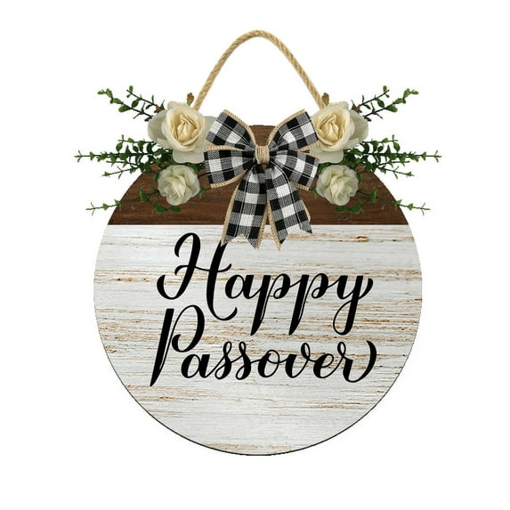 Eveokoki Happy Passover - Hanging Porch Pesach Jewish Holiday Party Outdoor Decorations - Front Door Decor - 12x12Inches