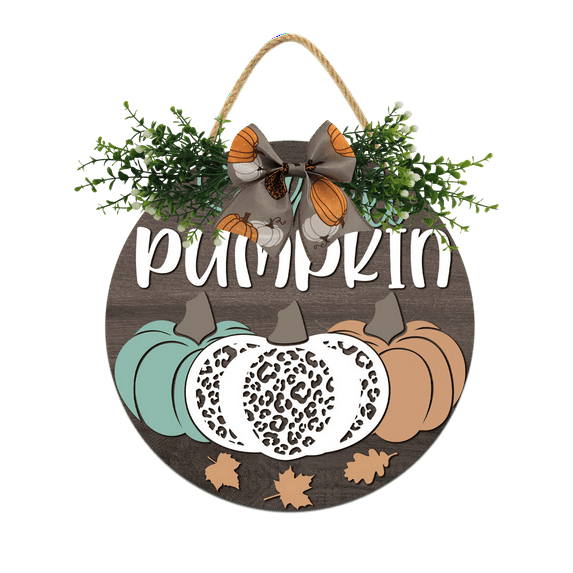 Eveokoki Hello Pumpkin Hanging Sign Front Door Decor Fall Decorative Wooden Sign Rustic Porch Decoration for Home Office Garden Farmhouse 11 Inch