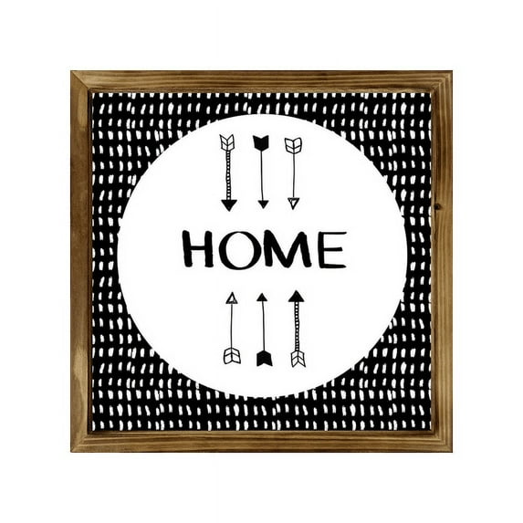 Eveokoki Home Square Rustic Wood Signs,Vintage Wooden Farmhouse Plaque, Large Wood Framed Wall Hanging Decor 12"