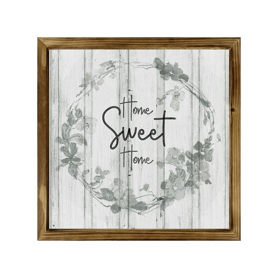 Eveokoki Home Sweet Home Square Rustic Wood Signs,Vintage Wooden Farmhouse Plaque, Large Wood Framed Wall Hanging Decor 12"