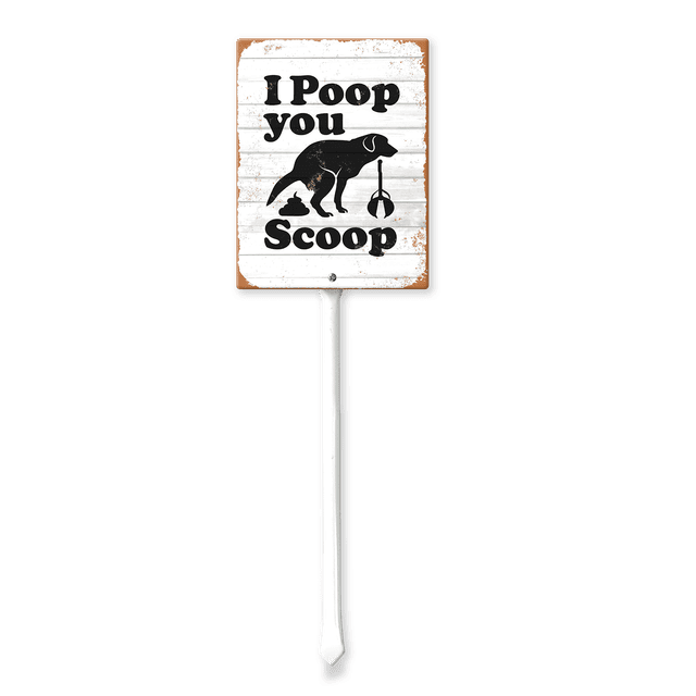 Eveokoki I Poop You Scoop Sign with Metal Stake 8 x 23.6 Inches Yard ...