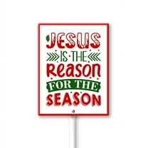 Eveokoki Jesus Is The Reason For The Season Yard Sign Christmas Nativity Outdoor Decoration Lawn Sign Religious Lawn Decorations with Stakes for Christmas Decor, Church, Home Decoration