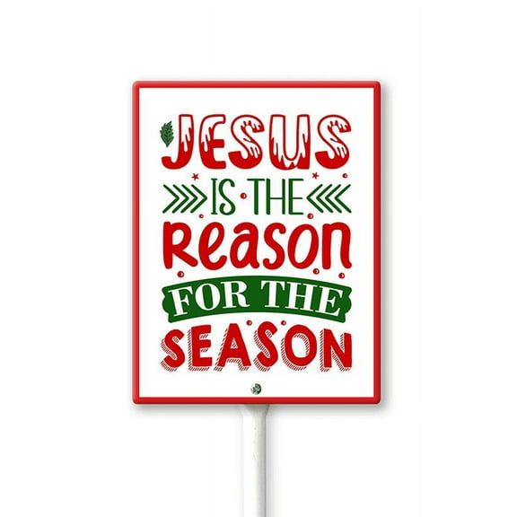 Eveokoki Jesus Is The Reason For The Season Yard Sign Christmas Nativity Outdoor Decoration Lawn Sign Religious Lawn Decorations with Stakes for Christmas Decor, Church, Home Decoration
