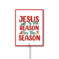 Eveokoki Jesus Is The Reason For The Season Yard Sign Christmas Nativity Outdoor Decoration Lawn Sign Religious Lawn Decorations with Stakes for Christmas Decor, Church, Home Decoration