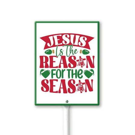 Eveokoki Jesus Is The Reason For The Season Yard Sign Christmas Nativity Outdoor Decoration Lawn Sign Religious Lawn Decorations with Stakes for Christmas Decor, Church, Home Decoration