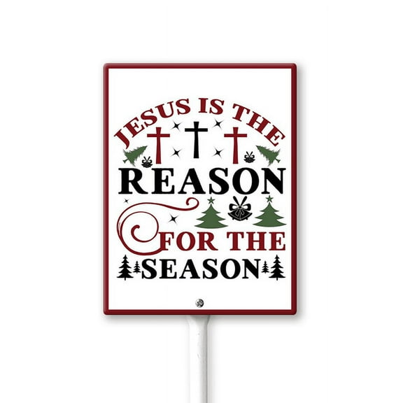 Eveokoki Jesus Is The Reason For The Season Yard Sign Christmas Nativity Outdoor Decoration Lawn Sign Religious Lawn Decorations with Stakes for Christmas Decor, Church, Home Decoration