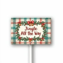 Eveokoki Jingle All The Way Yard Signs Christmas Lawn Outdoor Decoration for Xmas Winter Holiday Art Yard Lawn Sign with Metal Stakes For Home Garden Front Decorations