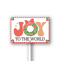 Eveokoki Joy To The World Yard Signs Christmas Lawn Outdoor Decoration for Xmas Winter Holiday Art Yard Lawn Sign with Metal Stakes For Home Garden Front Decorations