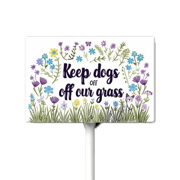 Eveokoki Keep Dogs Off Our Grass Sign, 12" x8" Stay Off Grass Aluminum Signs with Metal Stakes,UV Protected,Weatherproof,Fade Resistant,Easy to Mount