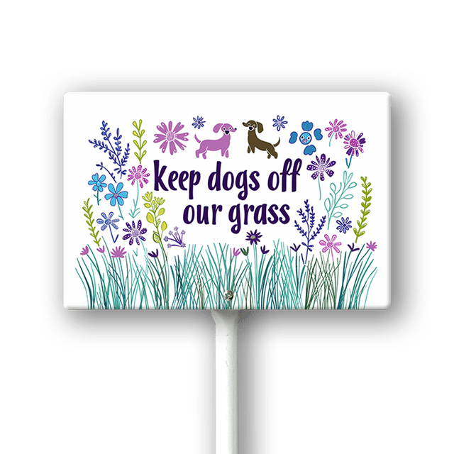Eveokoki Stay Off Grass Sign With Metal Stakes, 12" X 8" Stay Off Grass