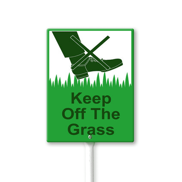 Eveokoki Keep Off Grass Yard Sign with Stakes 7x8.8in, Sturdy Aluminum ...