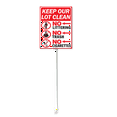 thumbnail image 1 of Eveokoki Keep Our Lot Clean No Littering Trash Cigarettes Sign with Metal Stake 8 x 23.6 Inches Yard Sign Aluminum ​Garden Signs Outdoor for Lawn Yard Garden Decor, Easy to Install, 1 of 5