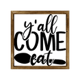 thumbnail image 1 of Eveokoki Kitchen Sign with Rustic Wood Frame 12x12 Inch, Y'all come eat , Kitchen Decor , Farmhouse Kitchen Decor , Kitchen Decorations Wall Sign , Dining Room Wall Decor Sign, 1 of 5