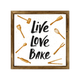 thumbnail image 1 of Eveokoki Kitchen Sign with Rustic Wood Frame 16x16 Inch, Live love bake , Kitchen Decor , Farmhouse Kitchen Decor , Kitchen Decorations Wall Sign , Dining Room Wall Decor Sign, 1 of 5