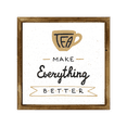 thumbnail image 1 of Eveokoki Kitchen Sign with Rustic Wood Frame 8x8 Inch, tea make everything better , Kitchen Decor , Farmhouse Kitchen Decor , Kitchen Decorations Wall Sign , Dining Room Wall Decor Sign, 1 of 5