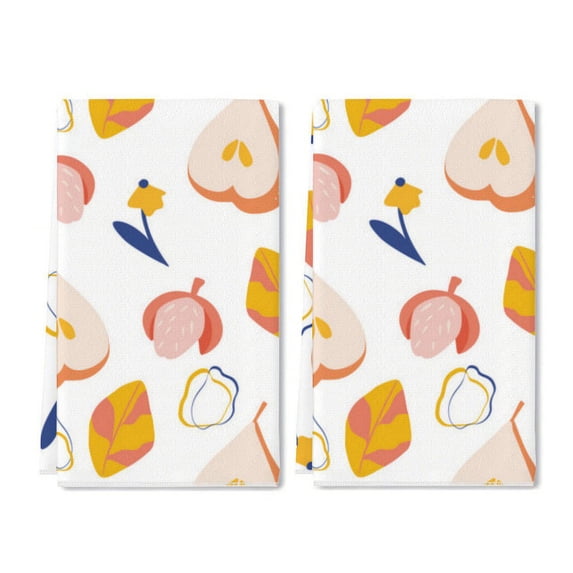 Eveokoki Kitchen Tea Towel - Quick Dry Polyester Cloth Dish Towels for Kitchen Drying - Premium Quick Dry Towel (Ripe Pears Lychees, Set of 2)