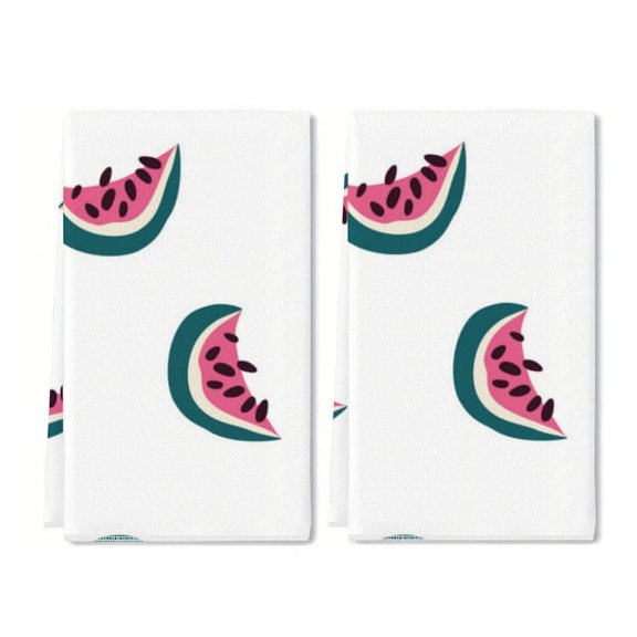 Eveokoki Kitchen Tea Towel - Quick Dry Polyester Cloth Dish Towels for Kitchen Drying - Premium Quick Dry Towel (Sweet Summer Watermelon, Set of 2)